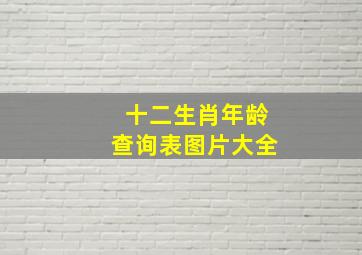 十二生肖年龄查询表图片大全