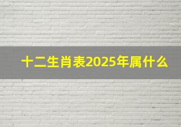 十二生肖表2025年属什么