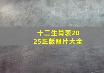 十二生肖表2025正版图片大全