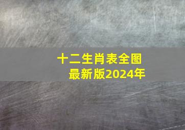 十二生肖表全图最新版2024年