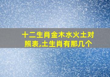 十二生肖金木水火土对照表,土生肖有那几个