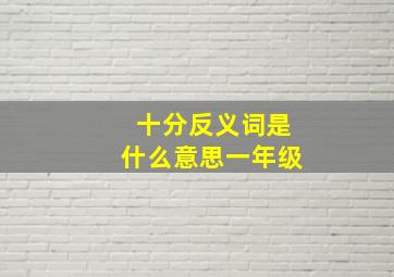 十分反义词是什么意思一年级