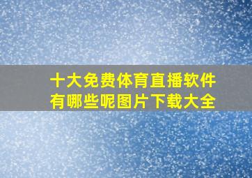 十大免费体育直播软件有哪些呢图片下载大全