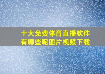 十大免费体育直播软件有哪些呢图片视频下载