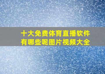 十大免费体育直播软件有哪些呢图片视频大全