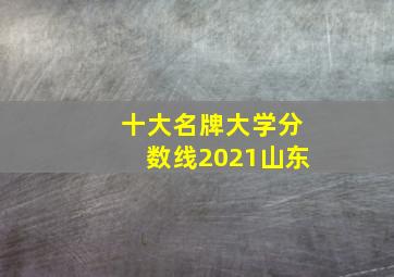 十大名牌大学分数线2021山东