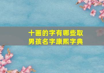 十画的字有哪些取男孩名字康熙字典