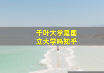 千叶大学是国立大学吗知乎