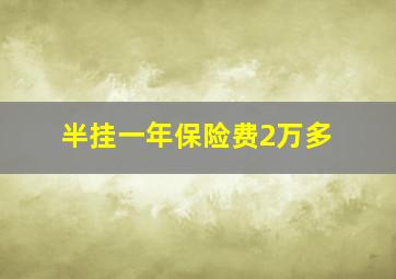 半挂一年保险费2万多