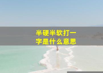 半硬半软打一字是什么意思