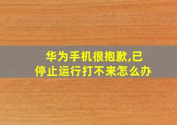 华为手机很抱歉,已停止运行打不来怎么办