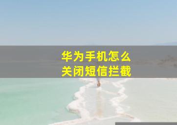 华为手机怎么关闭短信拦截