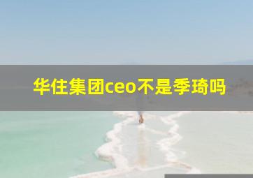 华住集团ceo不是季琦吗