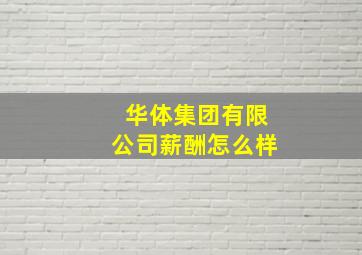 华体集团有限公司薪酬怎么样