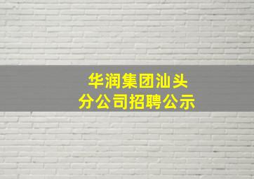 华润集团汕头分公司招聘公示