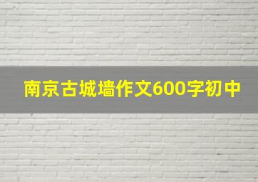 南京古城墙作文600字初中