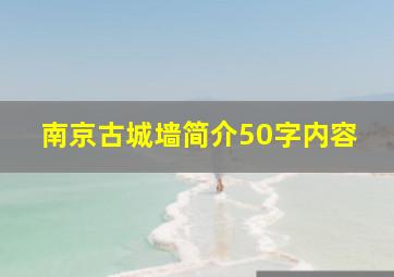 南京古城墙简介50字内容