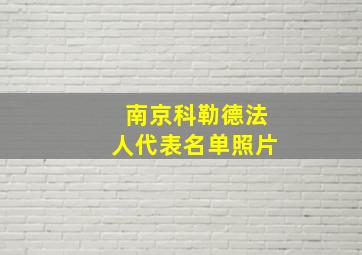 南京科勒德法人代表名单照片