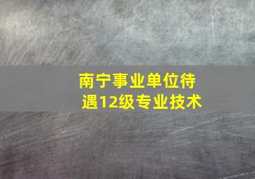 南宁事业单位待遇12级专业技术