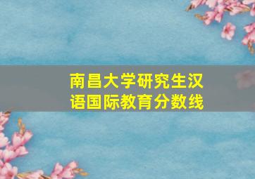 南昌大学研究生汉语国际教育分数线