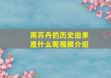 南苏丹的历史由来是什么呢视频介绍