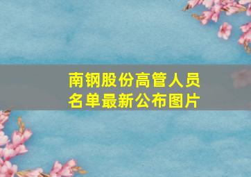 南钢股份高管人员名单最新公布图片