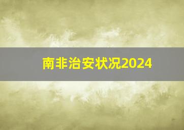 南非治安状况2024