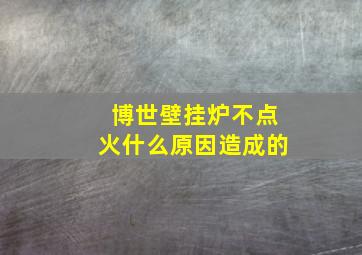 博世壁挂炉不点火什么原因造成的