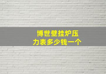 博世壁挂炉压力表多少钱一个