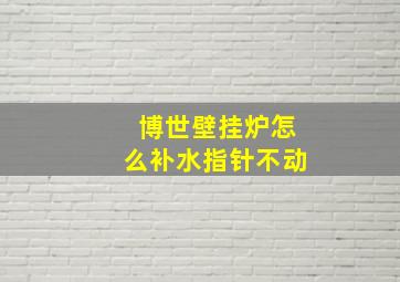 博世壁挂炉怎么补水指针不动