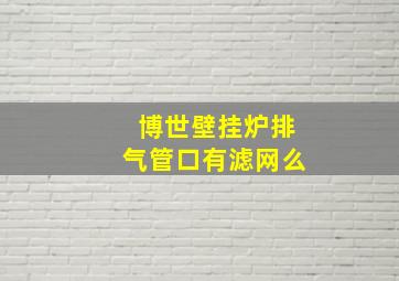 博世壁挂炉排气管口有滤网么