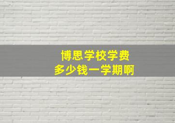 博思学校学费多少钱一学期啊