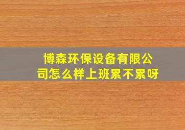 博森环保设备有限公司怎么样上班累不累呀