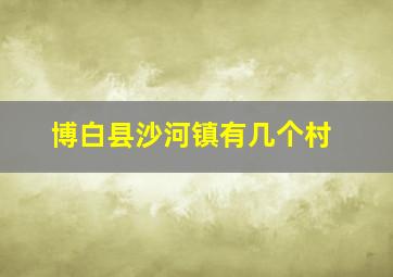 博白县沙河镇有几个村