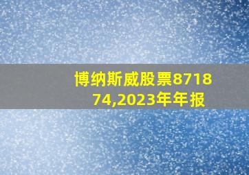 博纳斯威股票871874,2023年年报