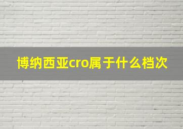 博纳西亚cro属于什么档次