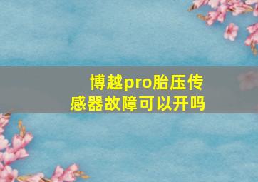 博越pro胎压传感器故障可以开吗