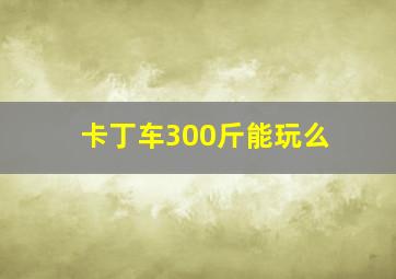 卡丁车300斤能玩么