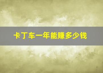 卡丁车一年能赚多少钱