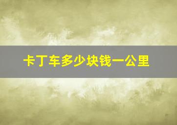 卡丁车多少块钱一公里