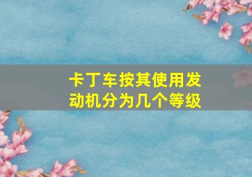 卡丁车按其使用发动机分为几个等级