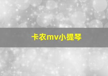 卡农mv小提琴