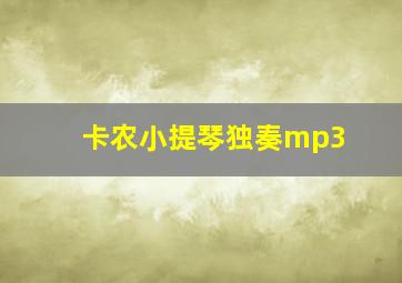 卡农小提琴独奏mp3