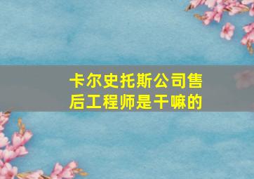 卡尔史托斯公司售后工程师是干嘛的