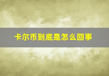 卡尔币到底是怎么回事