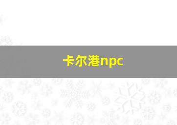 卡尔港npc