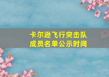 卡尔逊飞行突击队成员名单公示时间