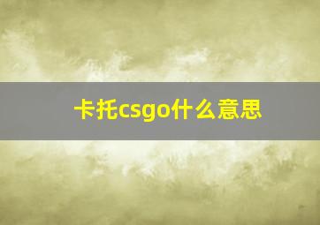 卡托csgo什么意思