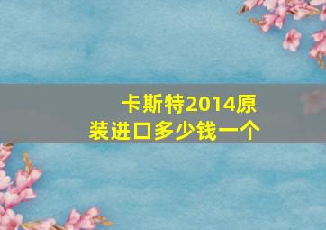 卡斯特2014原装进口多少钱一个