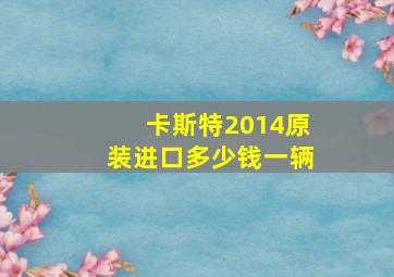 卡斯特2014原装进口多少钱一辆